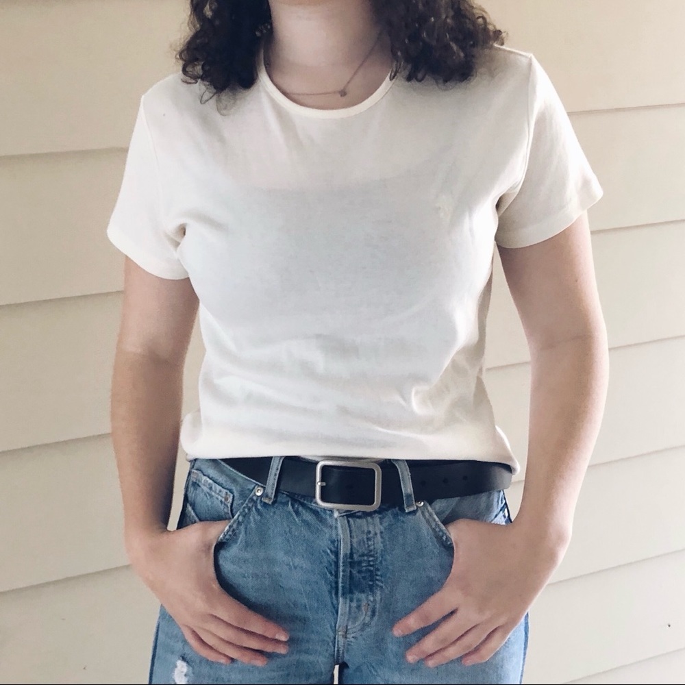 Short Sleeve Cream Ralph Lauren Shirt